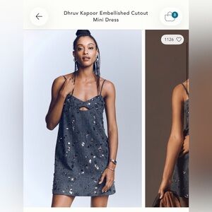 ISO Anthropologie Dhruv Kapoor Denim Embellished Dress XS